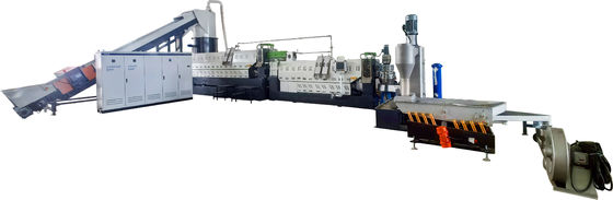 BOPP พิมพ์พลาสติก Pelletizing เครื่องรีไซเคิลสองขั้นตอนกับเครื่องบดตัด