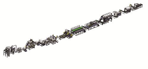 เครื่องทํากรองอาหาร PET Granulator เครื่องซักขวด PET อัตโนมัติ เครื่องรีไซเคิล 0
